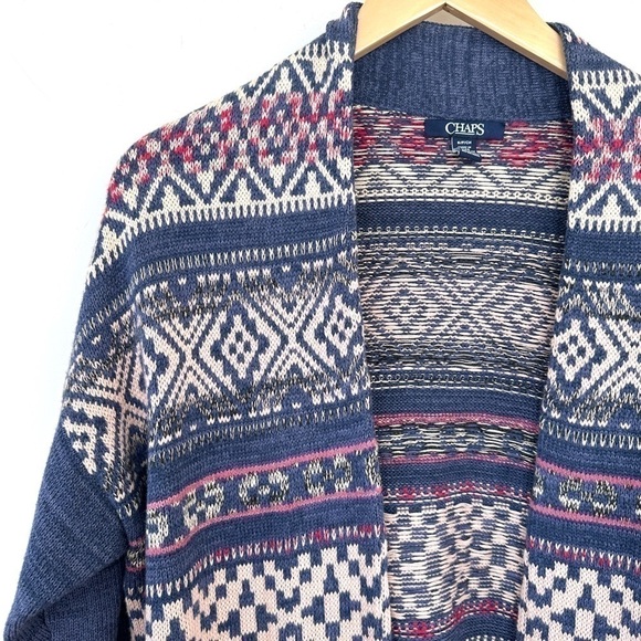 Chaps open cardigan, oversized fit with dolman cut sleeves, cotton blend - Picture 3 of 10